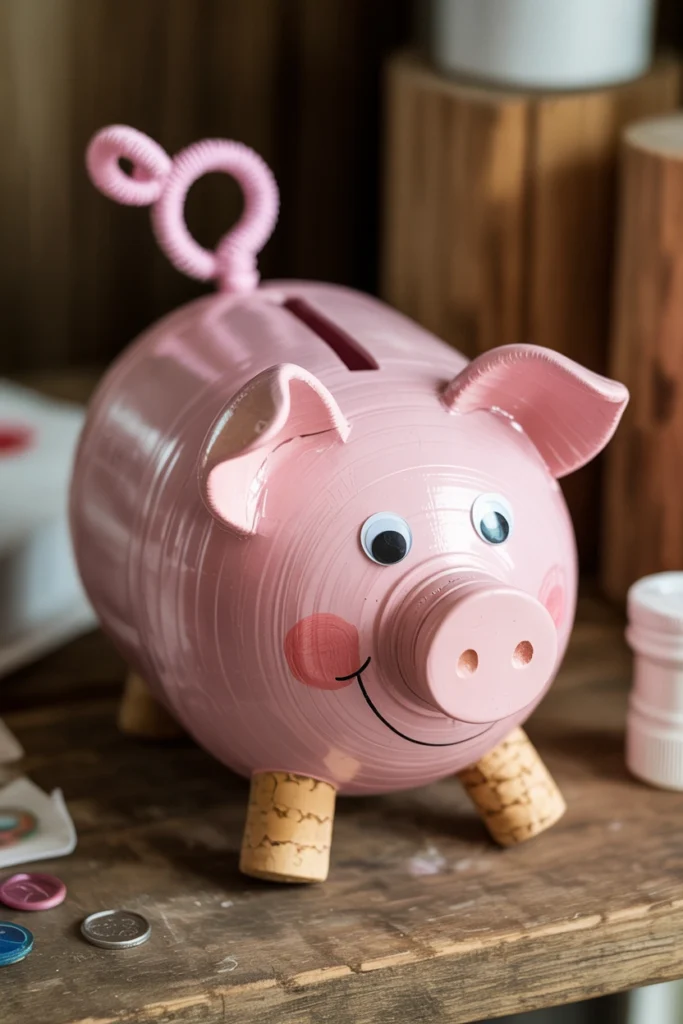 Plastic Bottle Piggy Bank