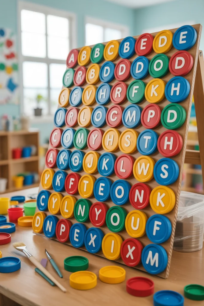 Plastic Lid Alphabet Board