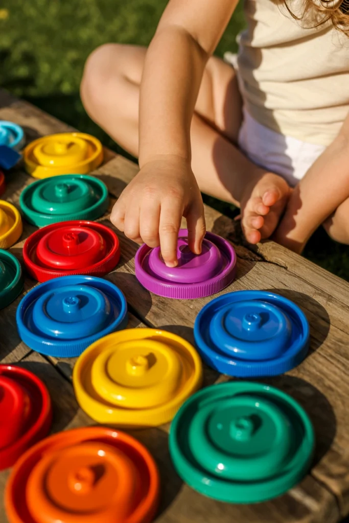 Plastic Lid Color Matching Game