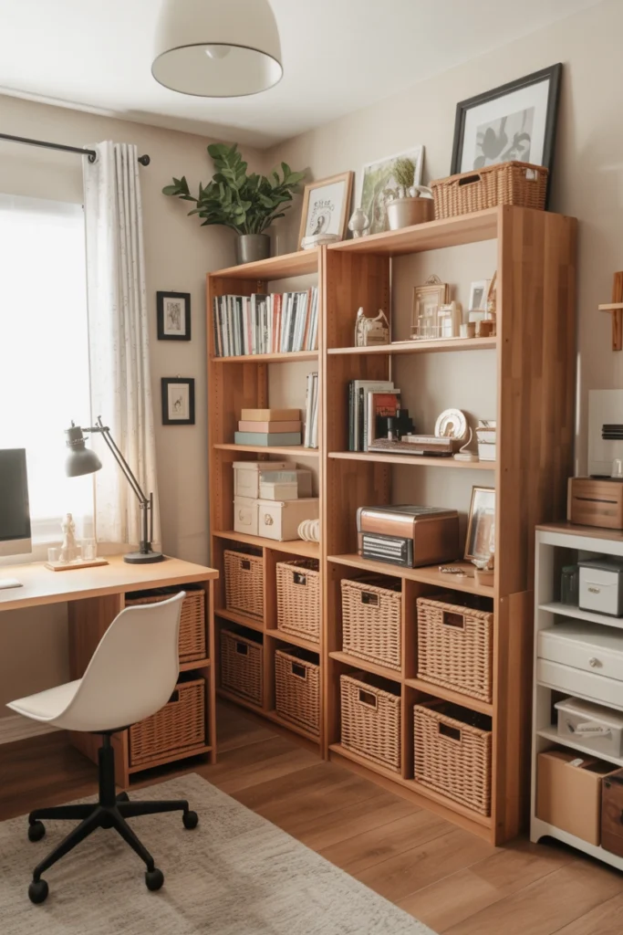 Repurposed Bookshelf Storage