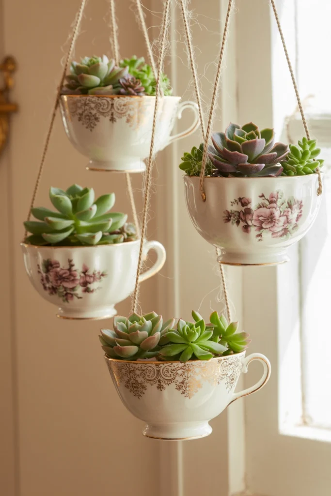 Tea Cup Hanging Planters