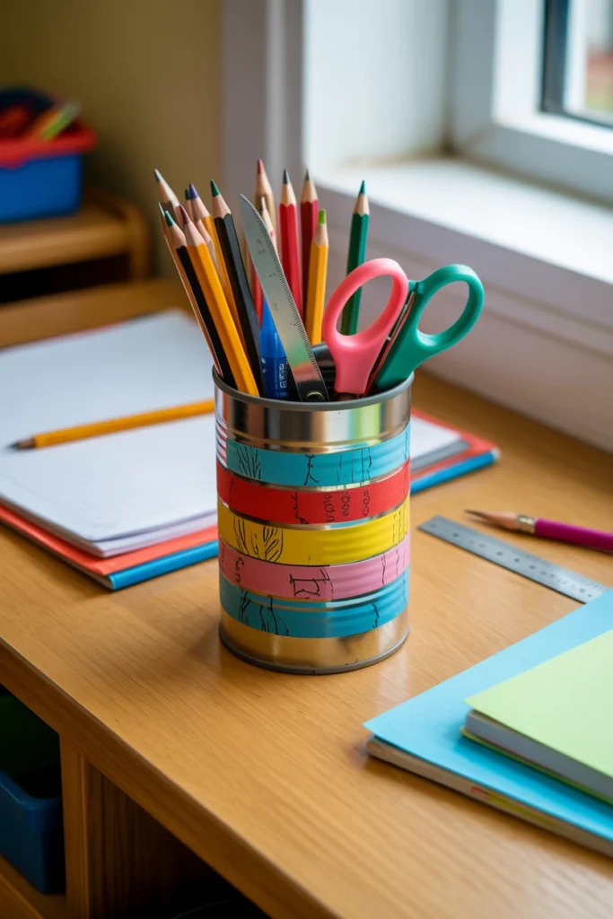 Tin Can Desk Caddy
