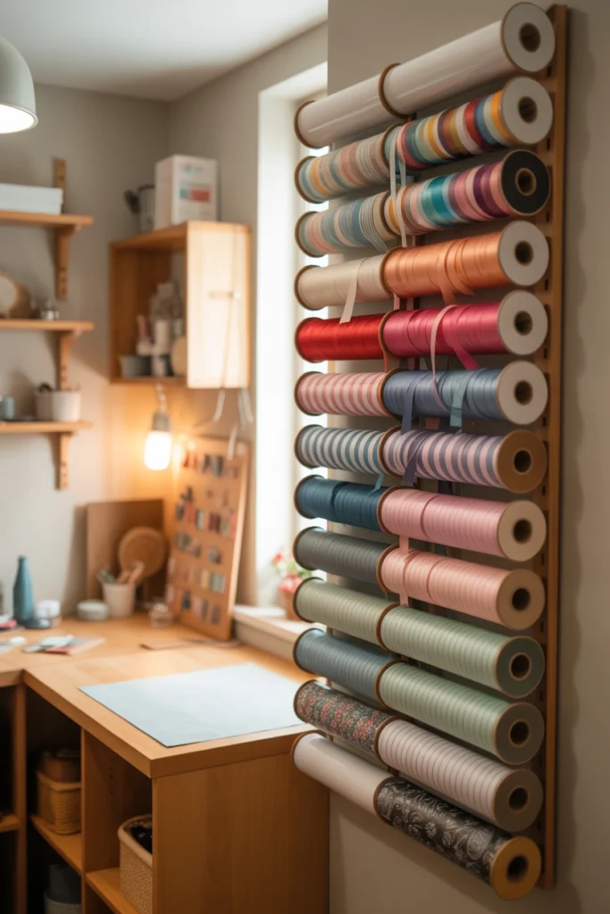 Vertical Ribbon and Vinyl Rack