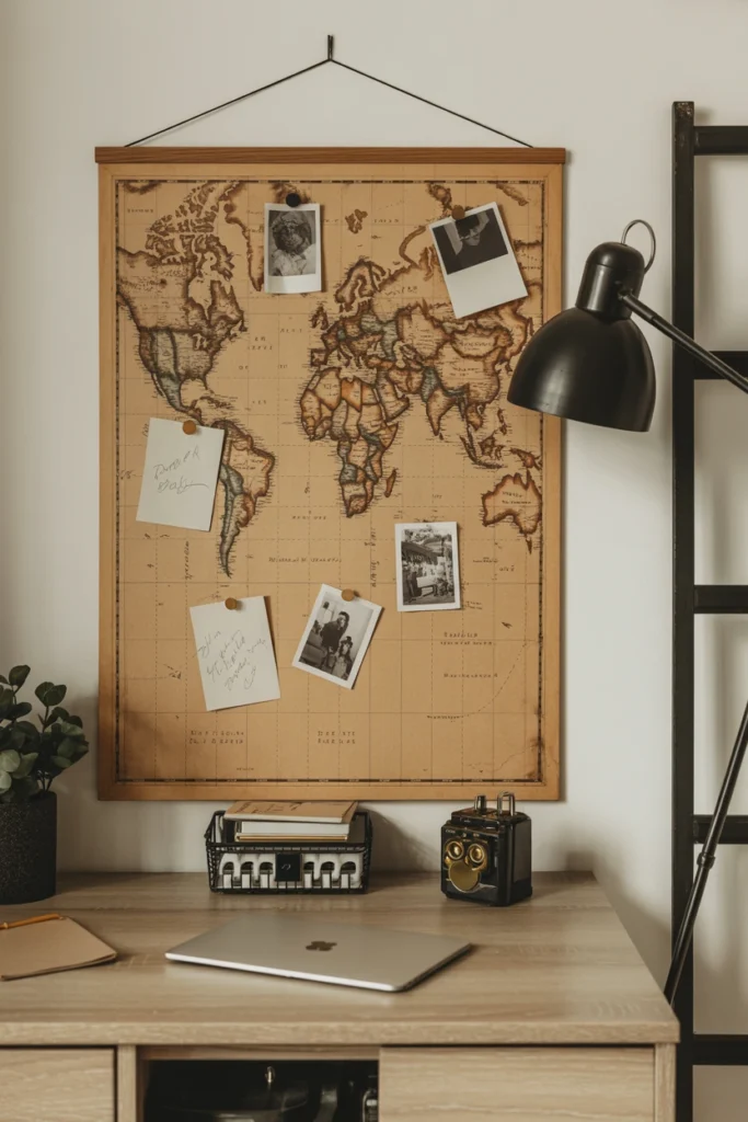 Vintage Map Pin Board