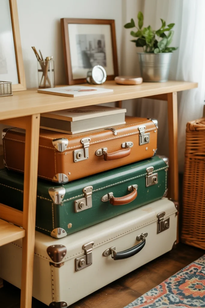 Vintage Suitcase Storage Stack