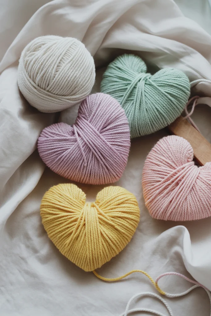Yarn Wrapped Hearts