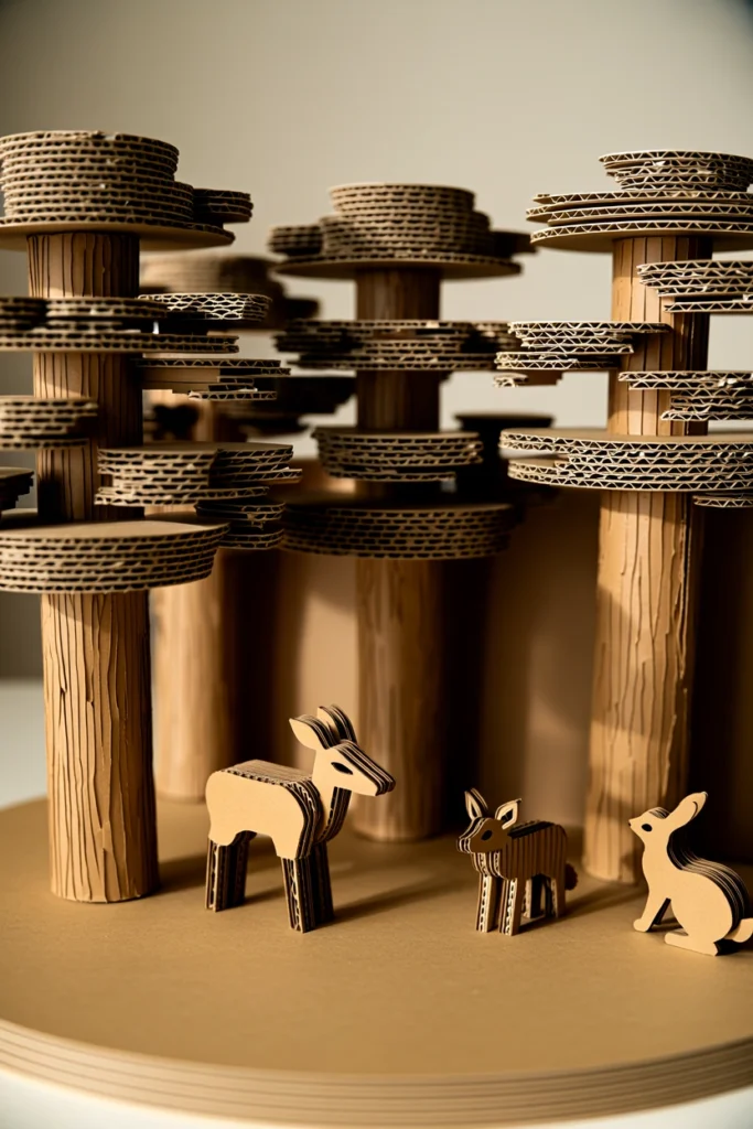 Cardboard Forest Diorama