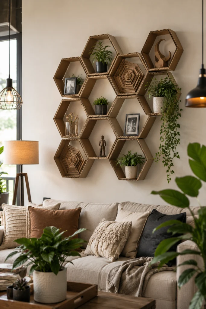 Cardboard Hexagon Wall Art