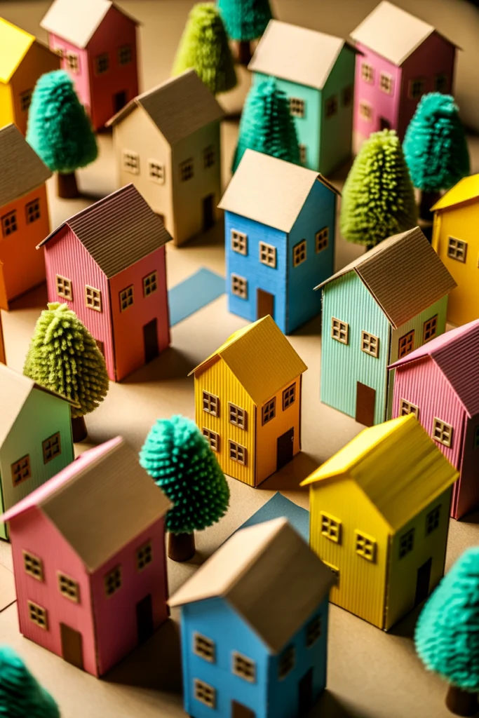 Cardboard Village Display