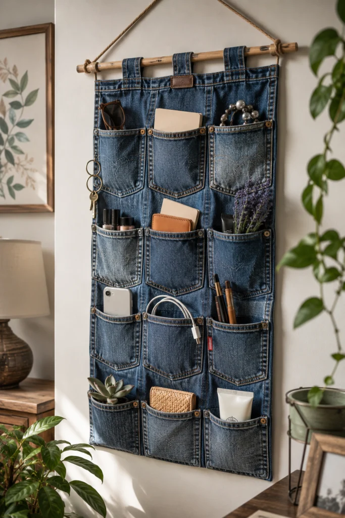 Denim Pocket Wall Organizer