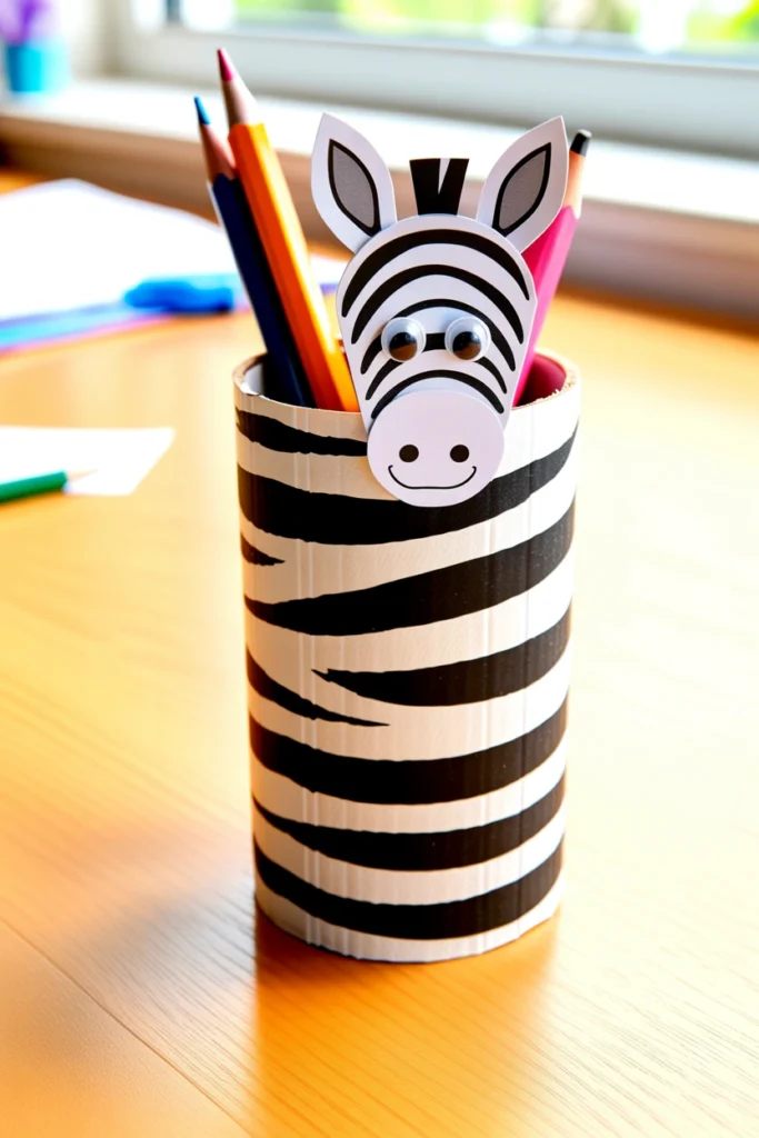 Friendly Zebra Pencil Cup