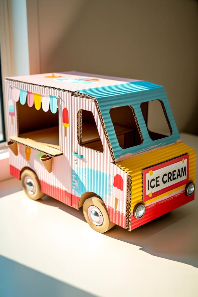 Mini Cardboard Ice Cream Truck
