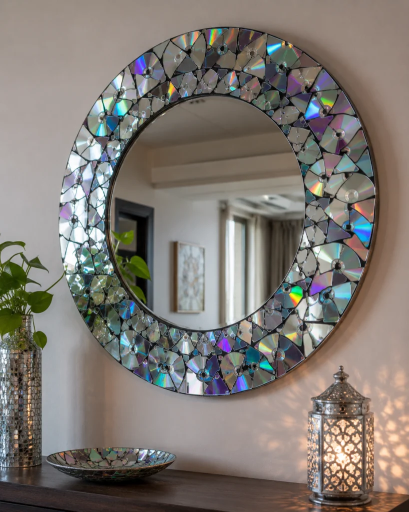 Old CD Mosaic Mirror