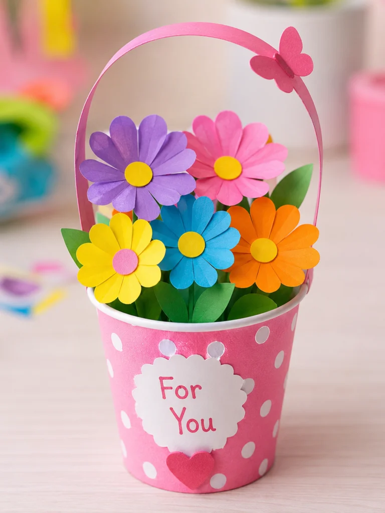 Paper Cup Flower Basket