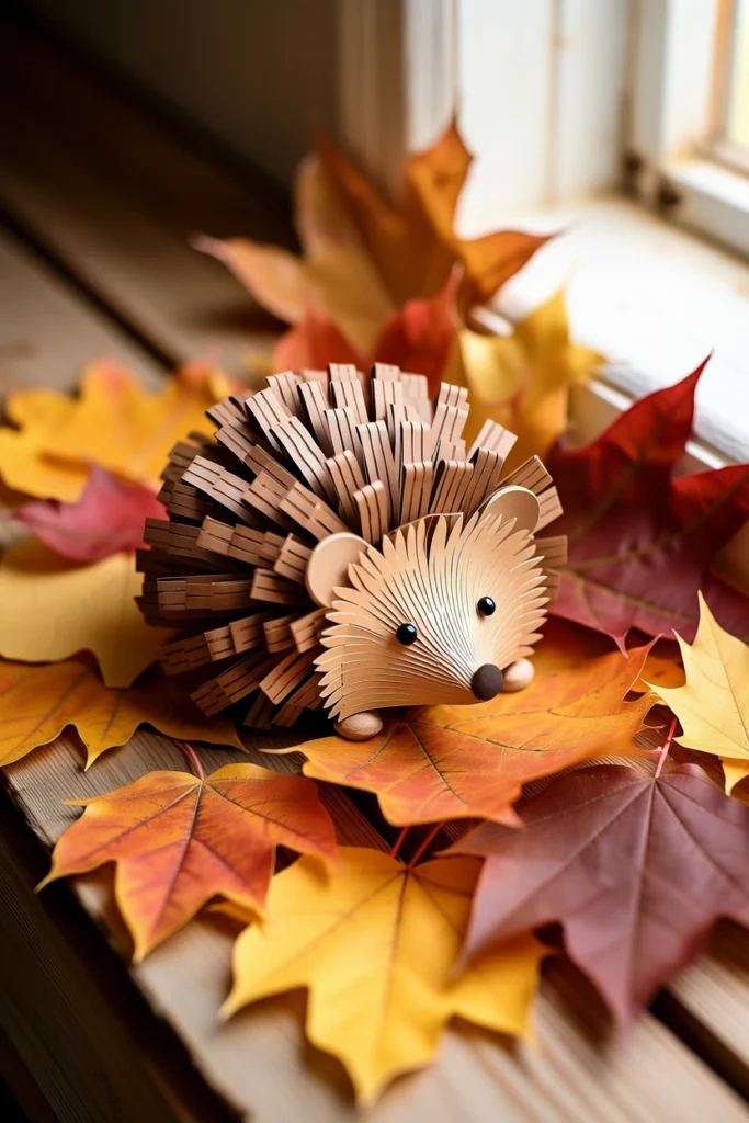 Paper Hedgehog Leaf Art