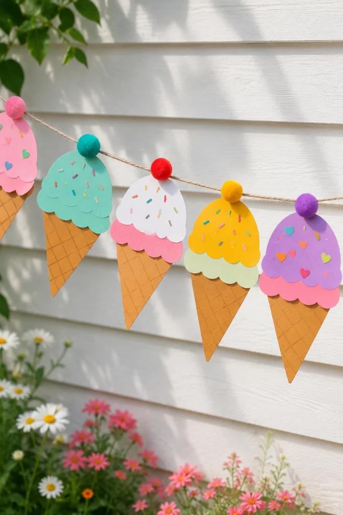 Paper Ice Cream Garland