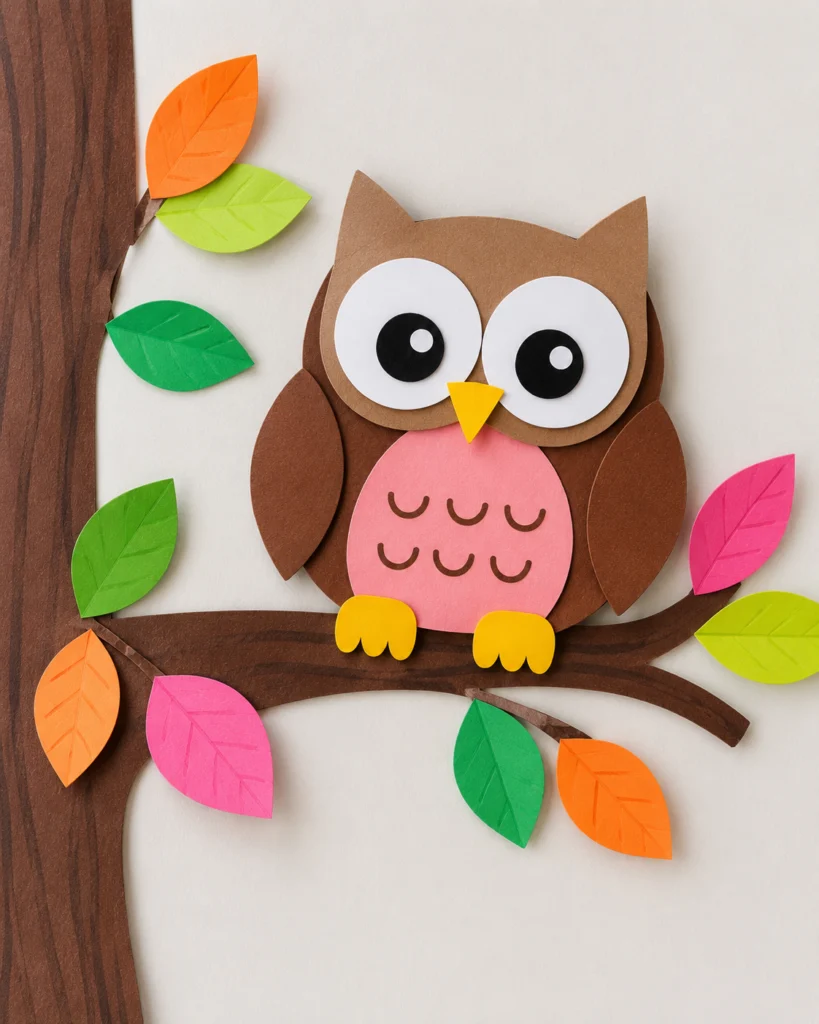 Paper Owl on a Branch