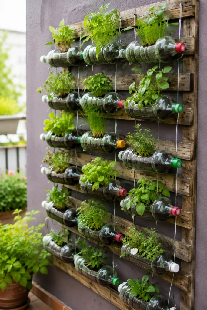 Plastic Bottle Vertical Planters