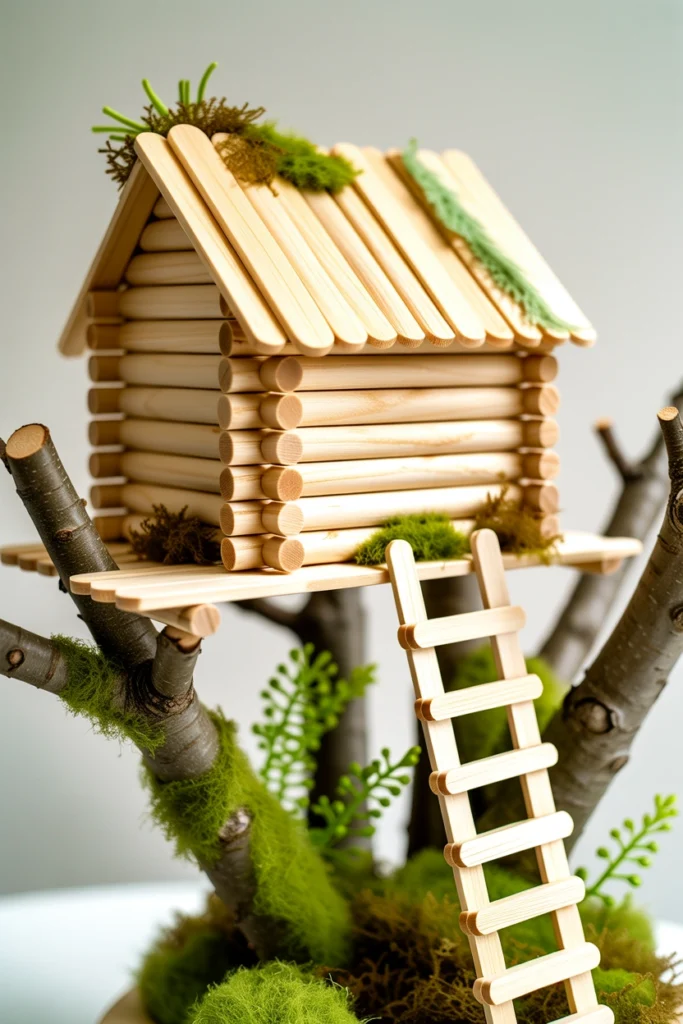 Popsicle Stick Treehouse