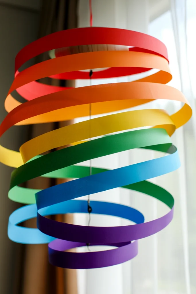 Rainbow Spiral Mobile