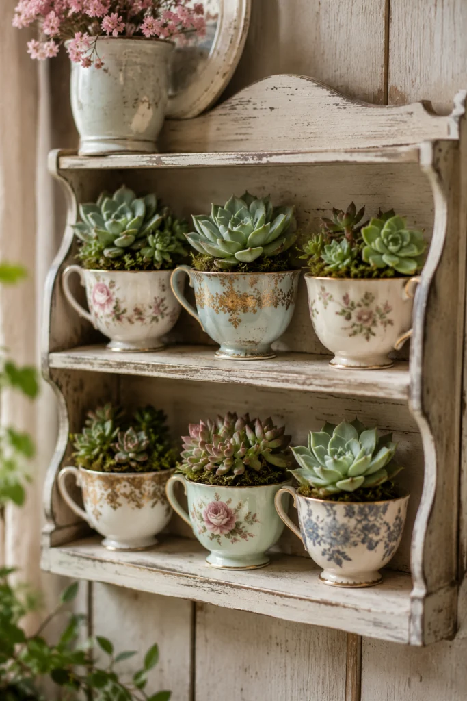 Teacup Succulent Garden