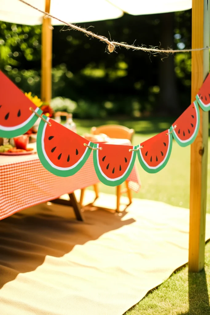 Watermelon Picnic Banner