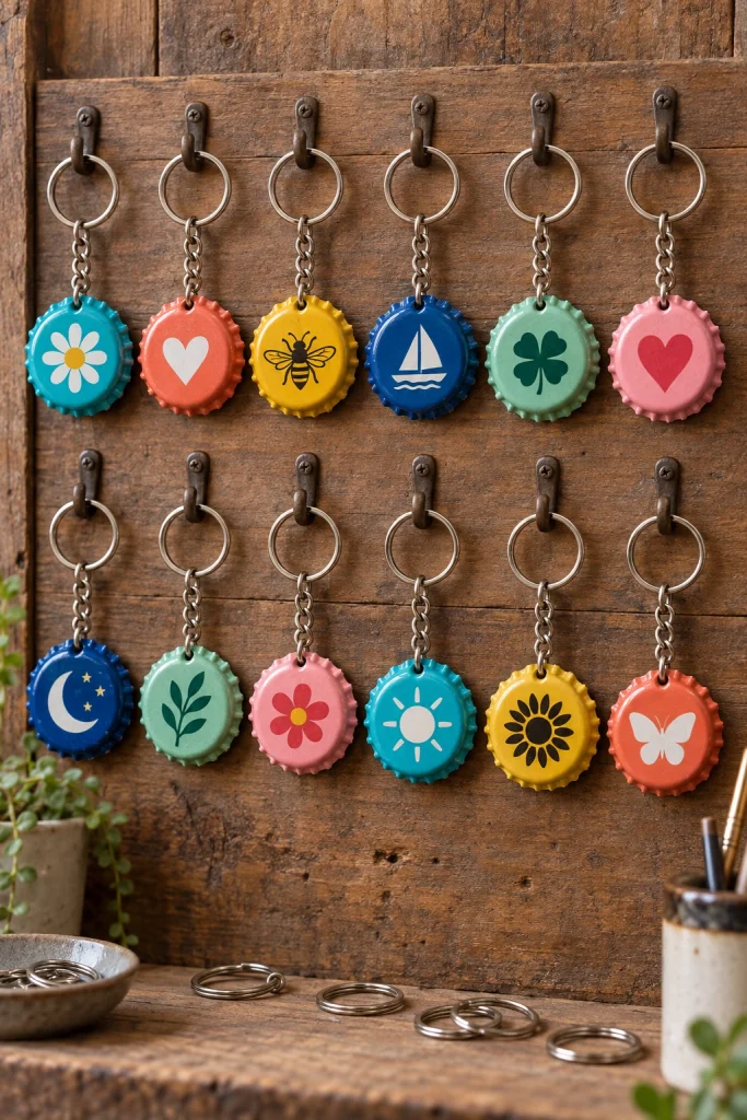 Bottle Cap Keychains