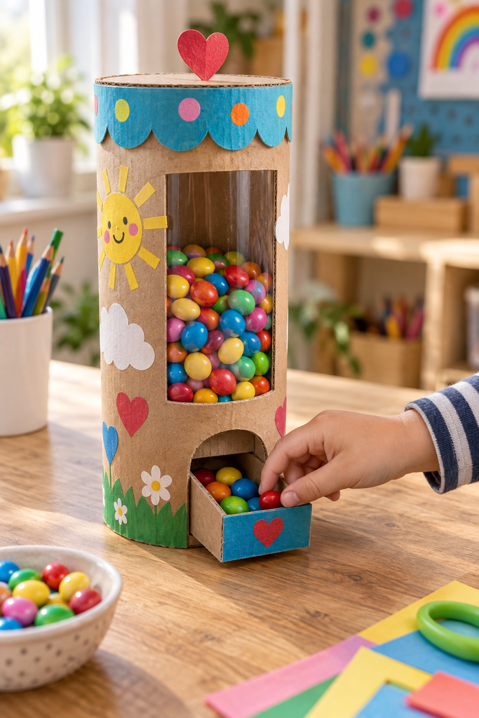 Cardboard Tube Candy Dispenser