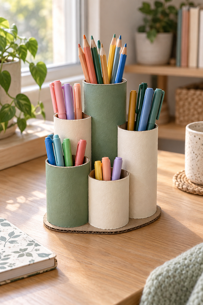 Cardboard Tube Pencil Holder