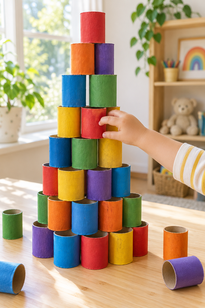 Cardboard Tube Tower Blocks