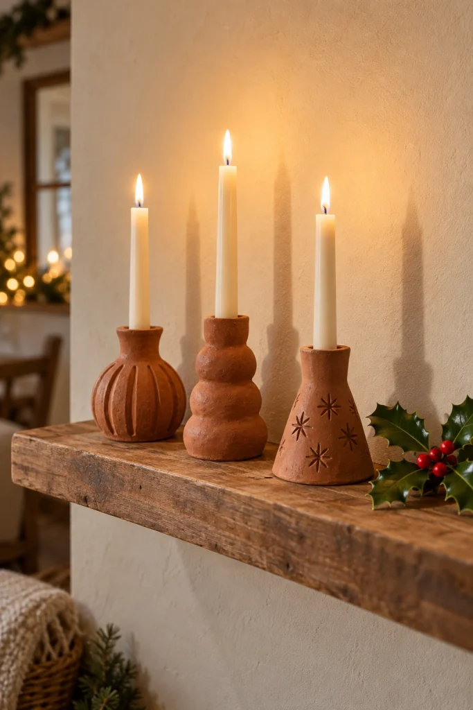Clay Candle Holders