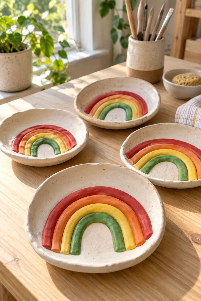 Clay Rainbow Plates