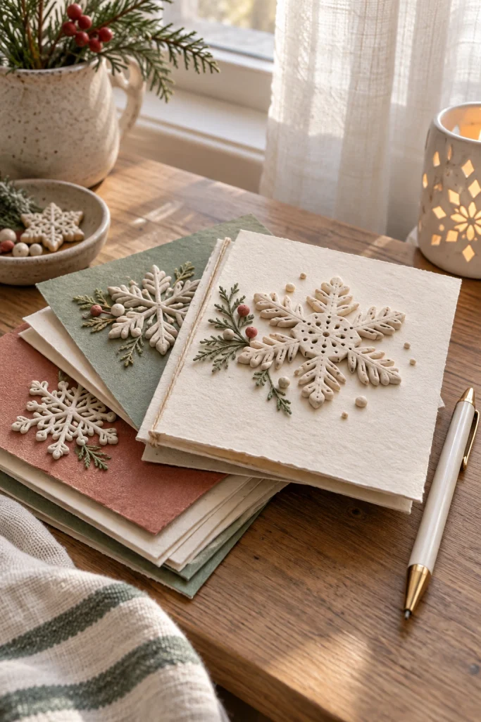 Clay Snowflake Cards