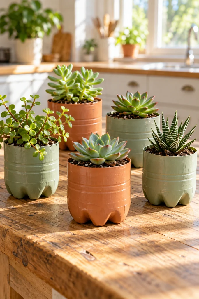 Colorful Bottle Planters