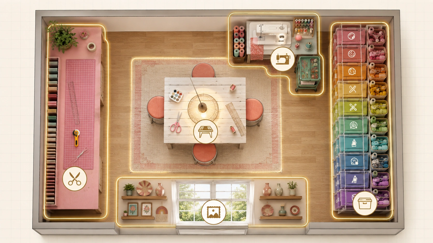 18 Craft Room Floor Plan Ideas to Organize Your Creative Space