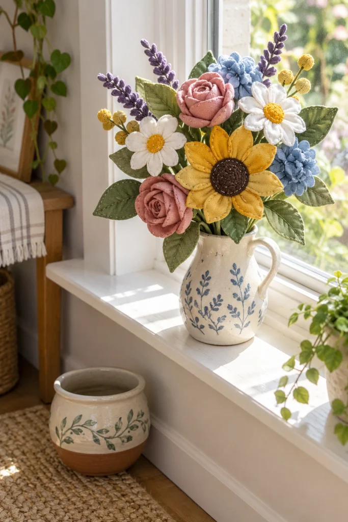 Fabric Flowers Vase