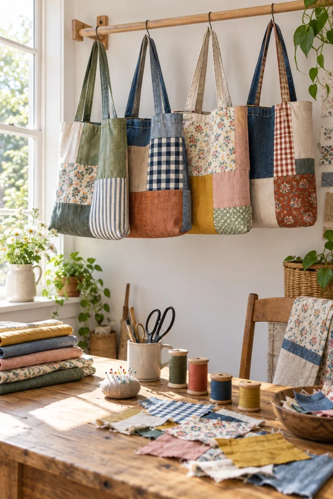 Fabric Scrap Tote Bags