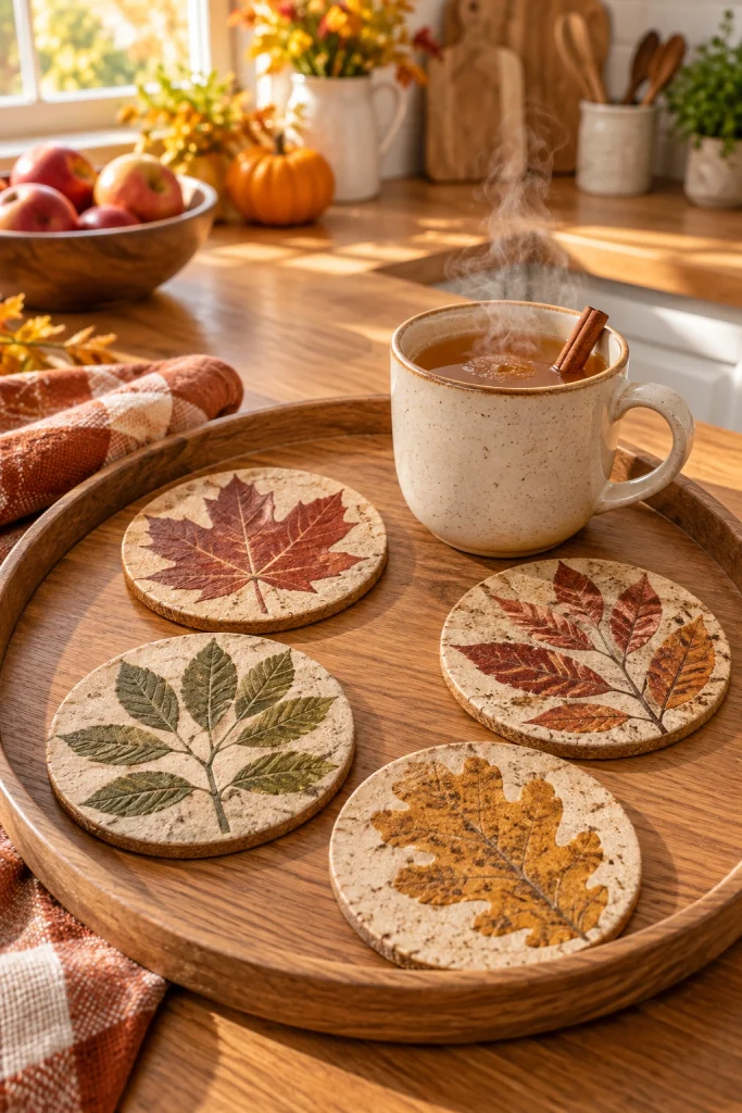 Leaf Coasters Set