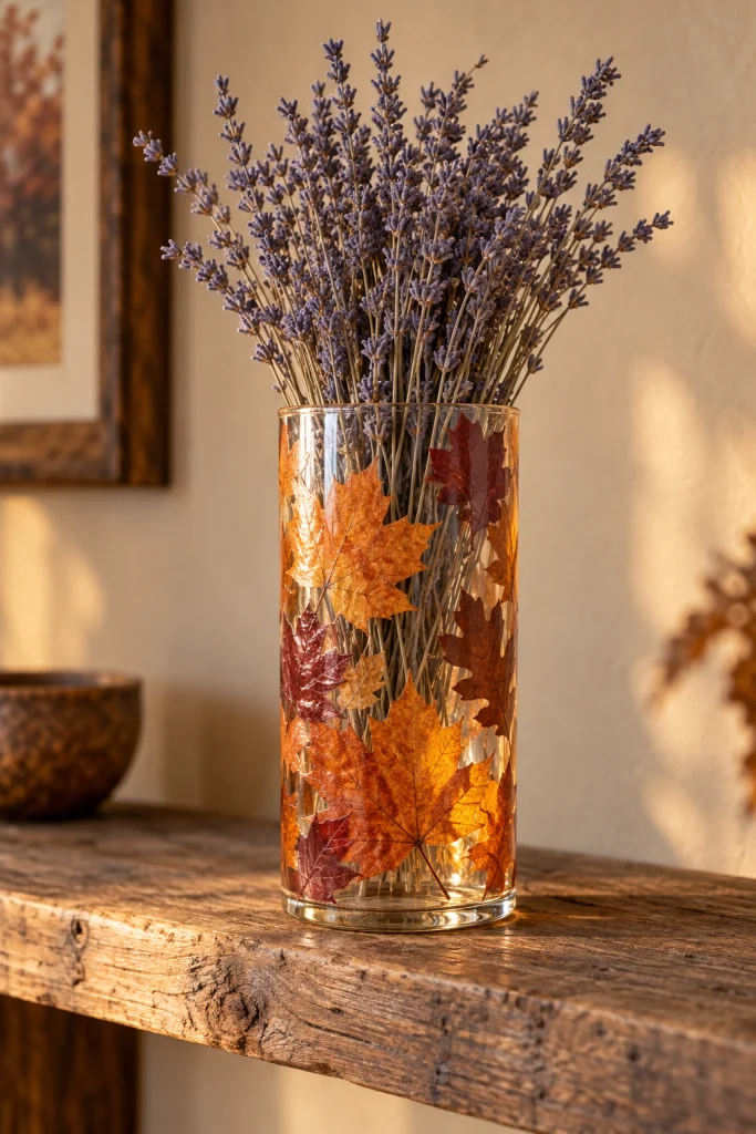 Leaf Decoupage Vase