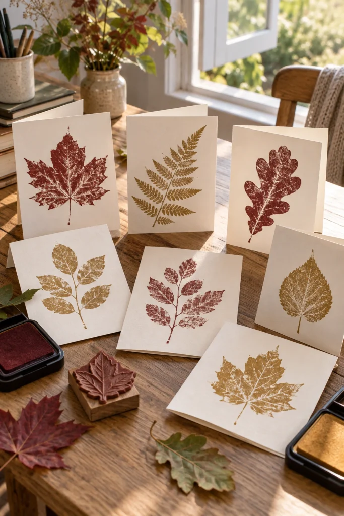 Leaf Stamped Cards