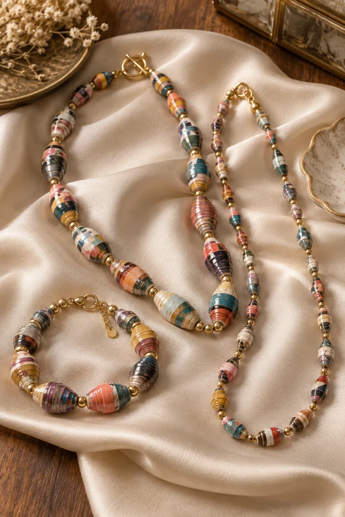 Magazine Paper Bead Jewelry