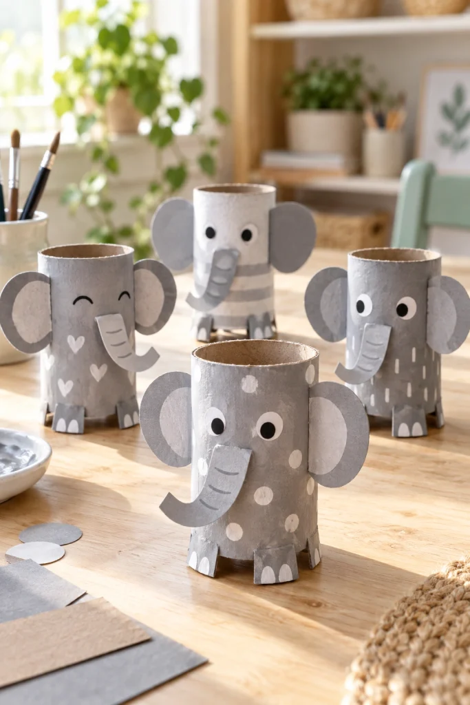 Paper Roll Craft Elephants