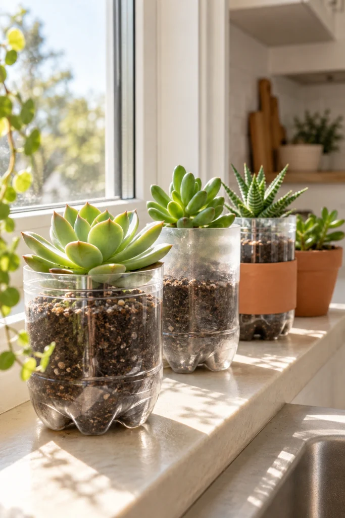 Plastic Bottle Succulents