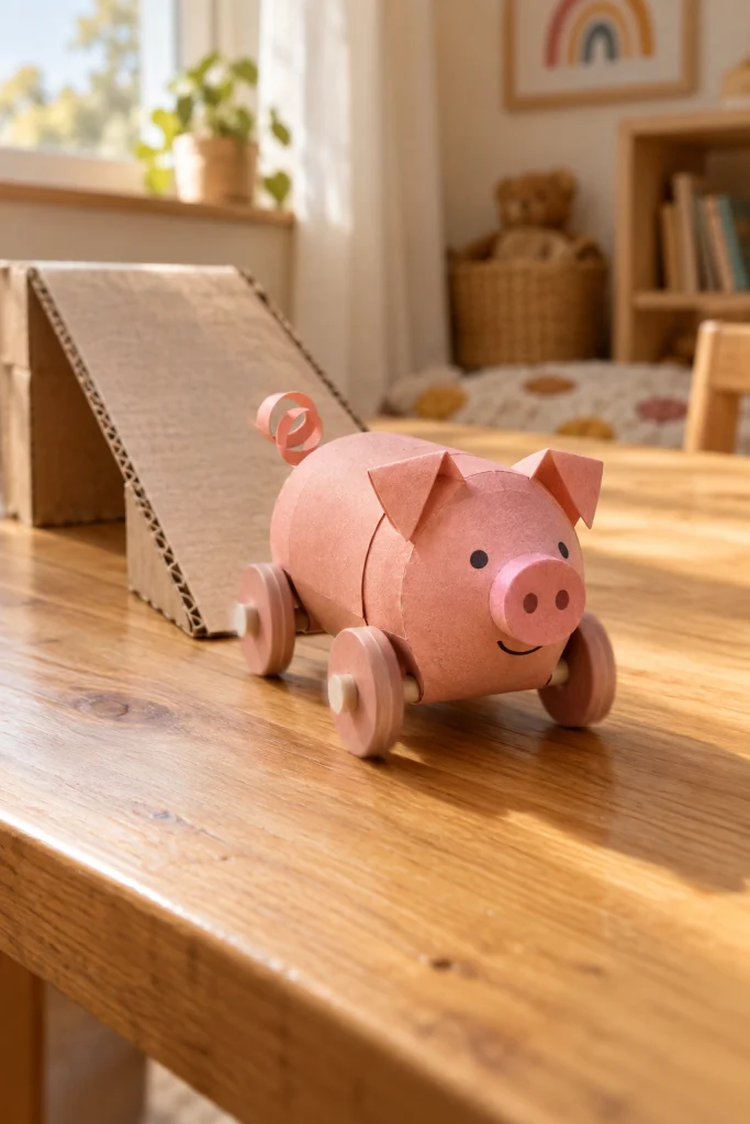 Rolling Paper Pig Toy