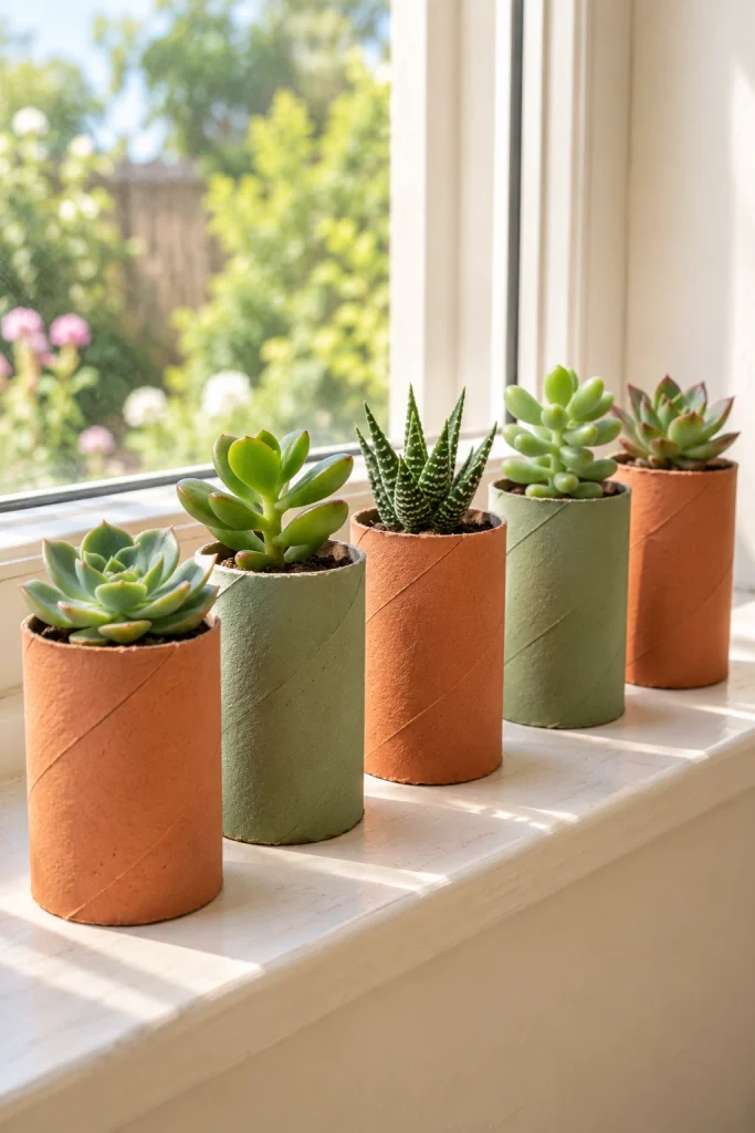 Toilet Paper Roll Craft Planters