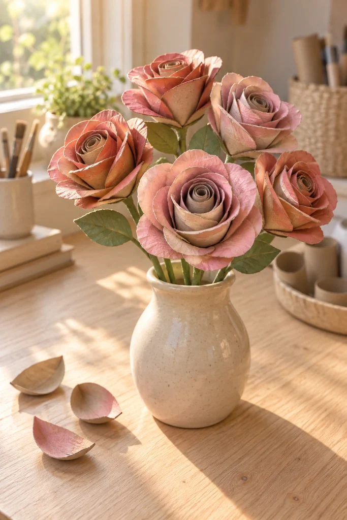 Toilet Paper Roll Craft Roses