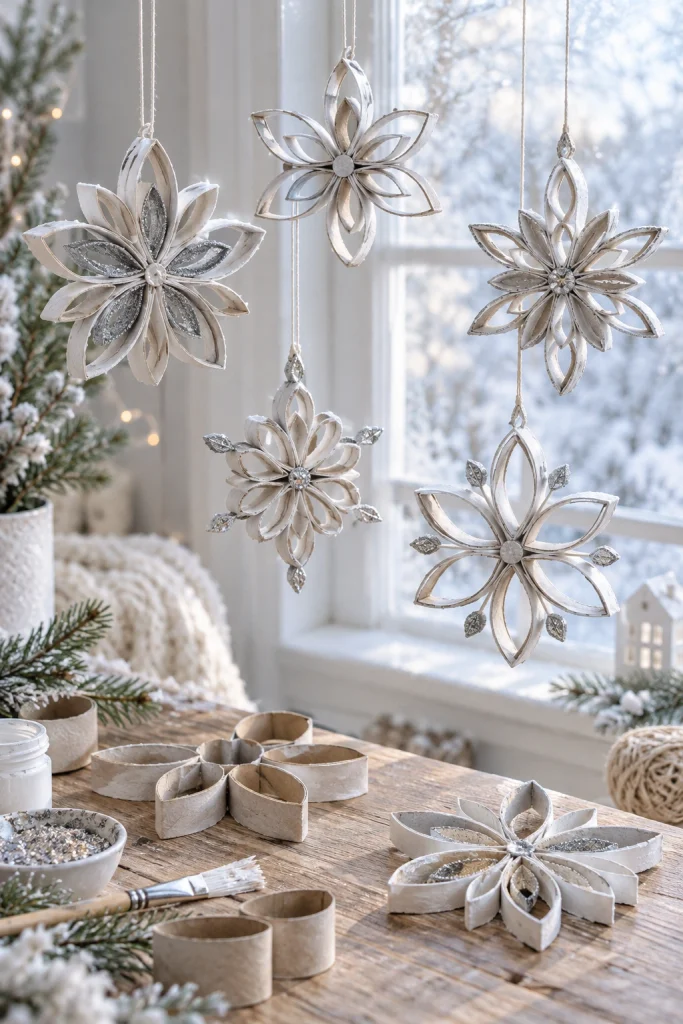 Toilet Paper Roll Craft Snowflakes