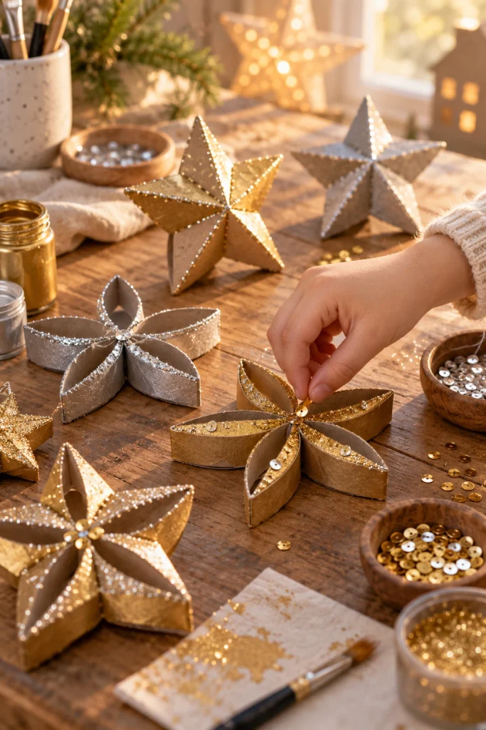 Toilet Paper Roll Craft Stars