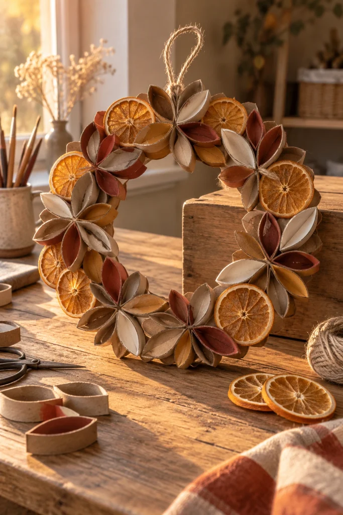 Toilet Paper Roll Craft Wreath