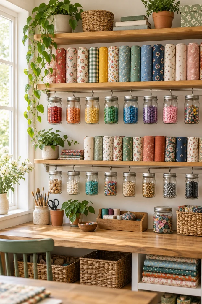 Vertical Craft Room Ideas Wall